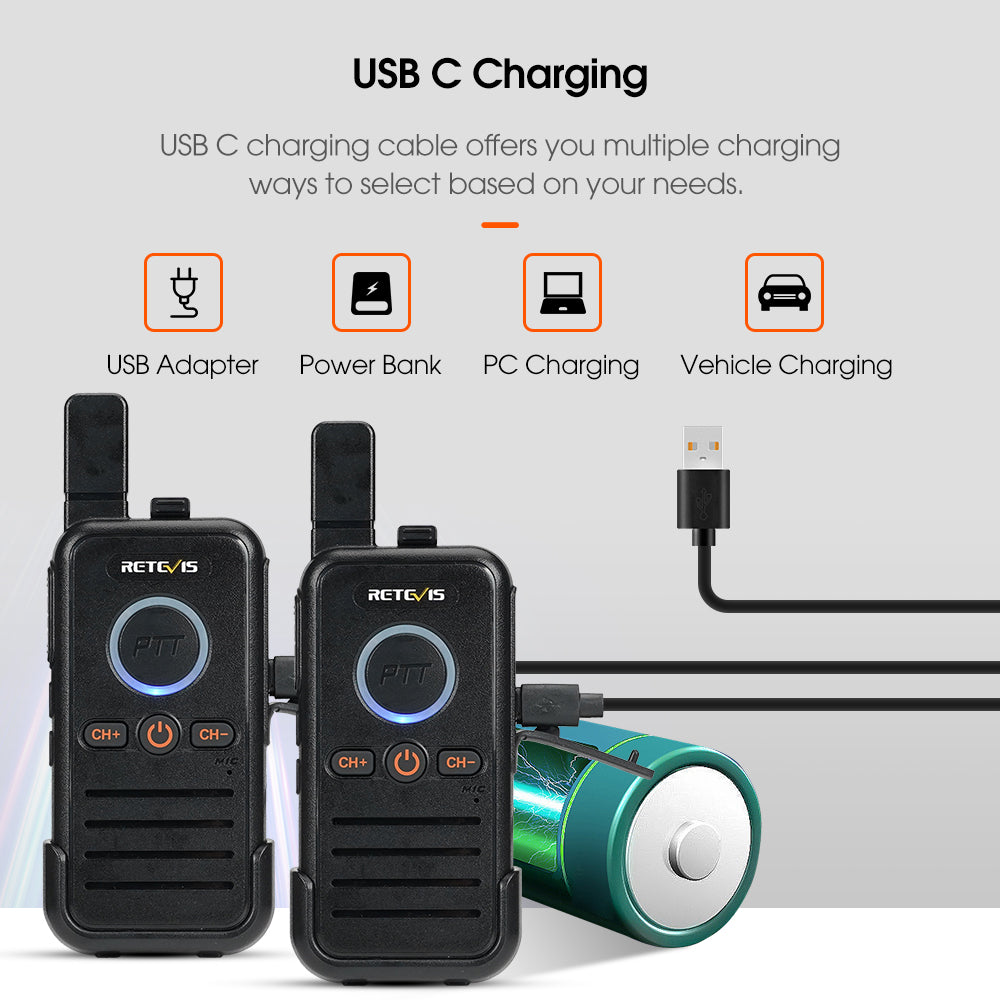 RB45 Dual PTT License-free Walkie Talkies With Earpieces 10packs