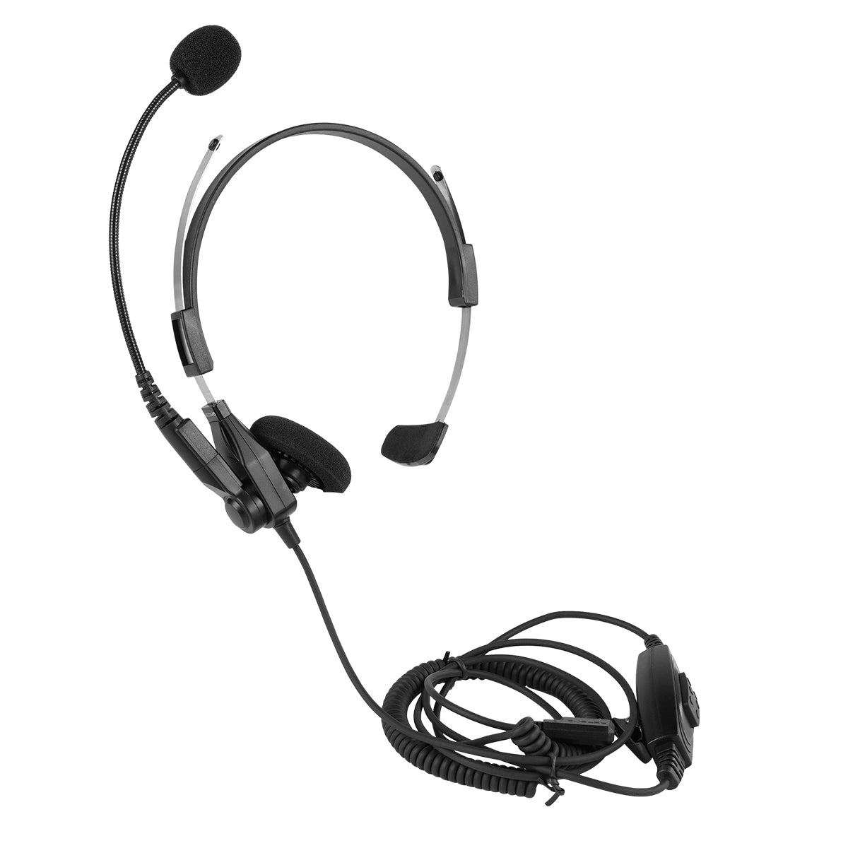 Retevis Over The Head Single Muff Lightweight Headset For Kenwood 2Pin Walkie Talkies