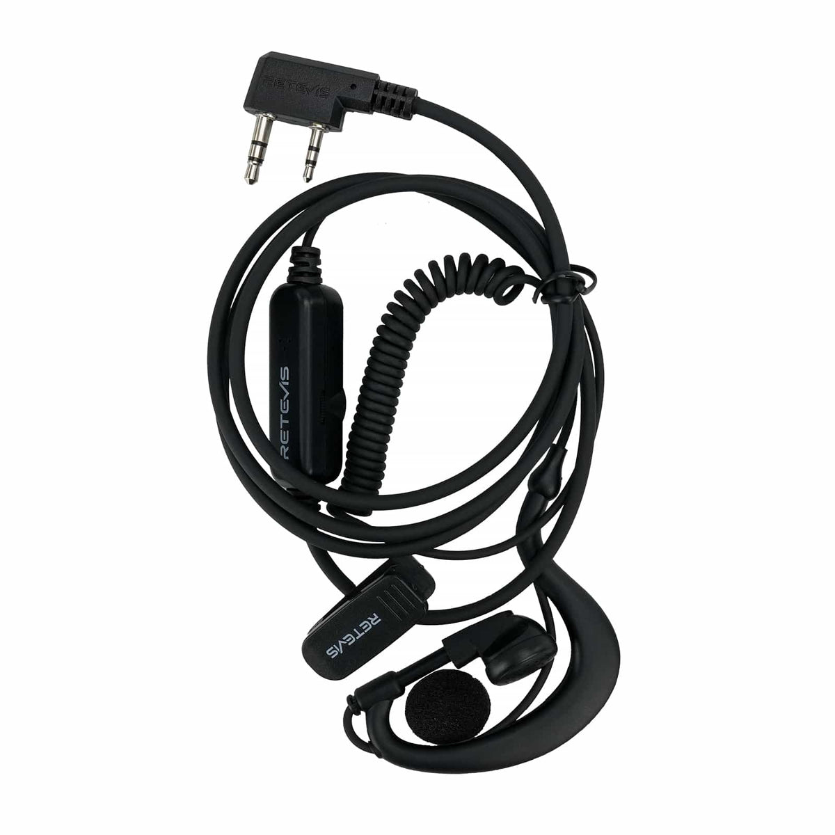 Volume Control Coiled Earpiece Inline PTT Mic for RT22