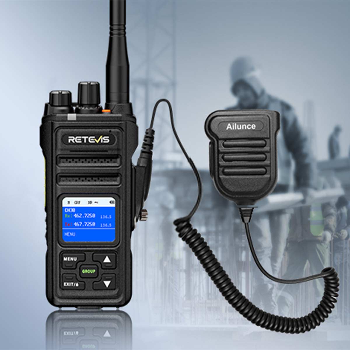 Retevis NR630S UHF Long Range Waterproof Two Way Radio with Speaker Mic 2Pack