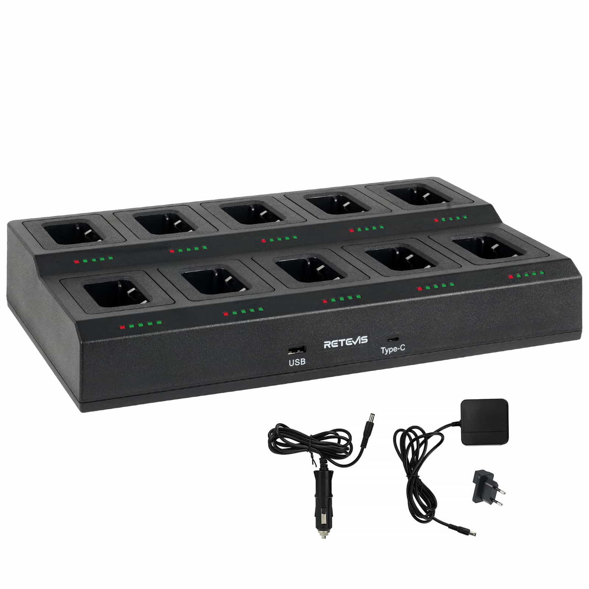 10 Way Multi Unit Rapid Gang Charger for Retevis RT68 NR10 RT668 NR610 RB669