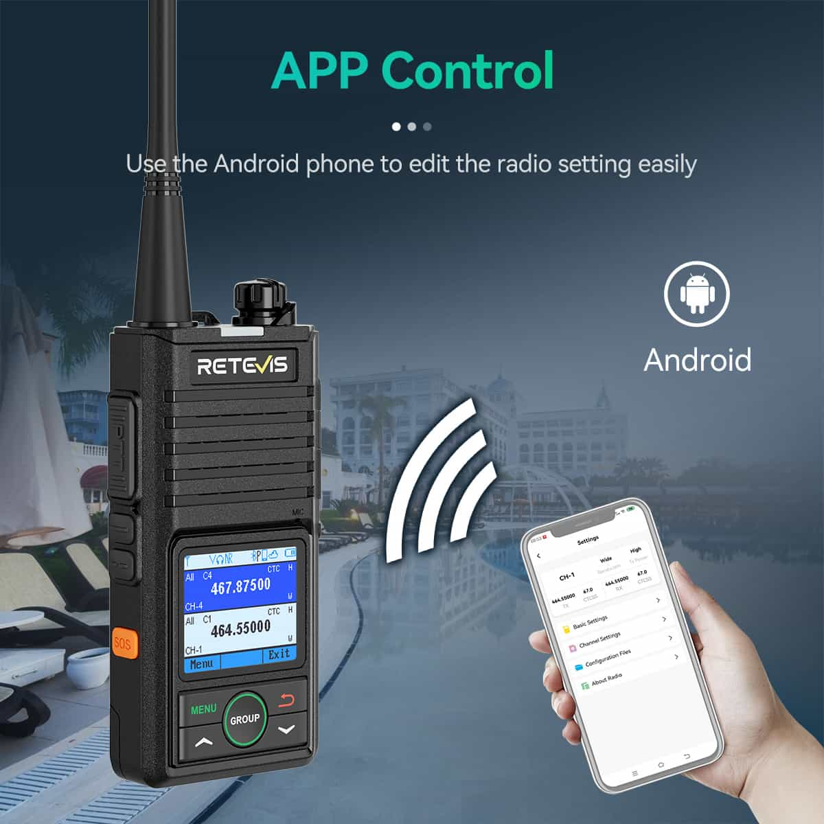 RB58 Two Way Noise Reduction APP Control Bluetooth Radio