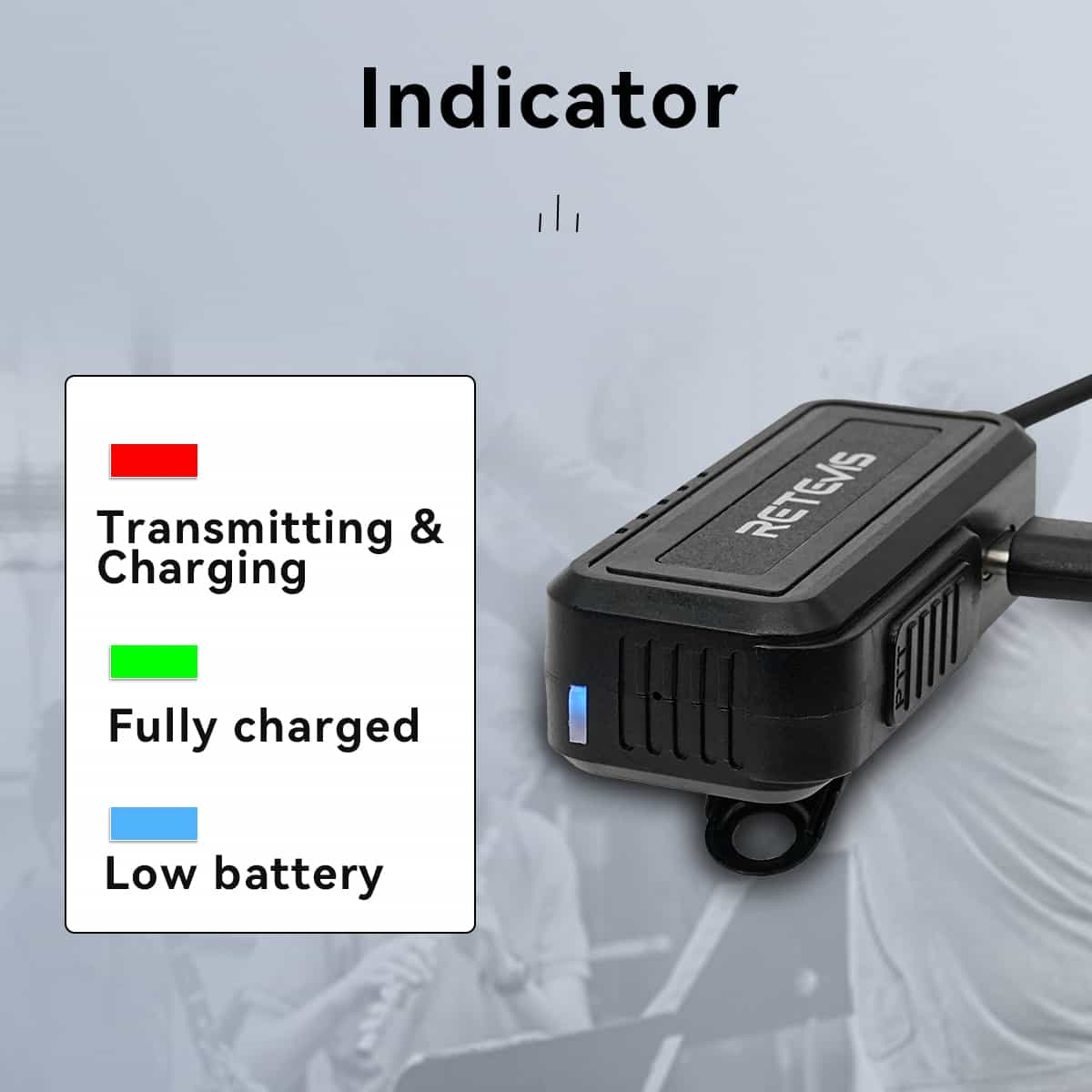 Retevis AI Noise-Canceling 2-Wire Covert Acoustic Tube Earpiece with 300mAh Battery