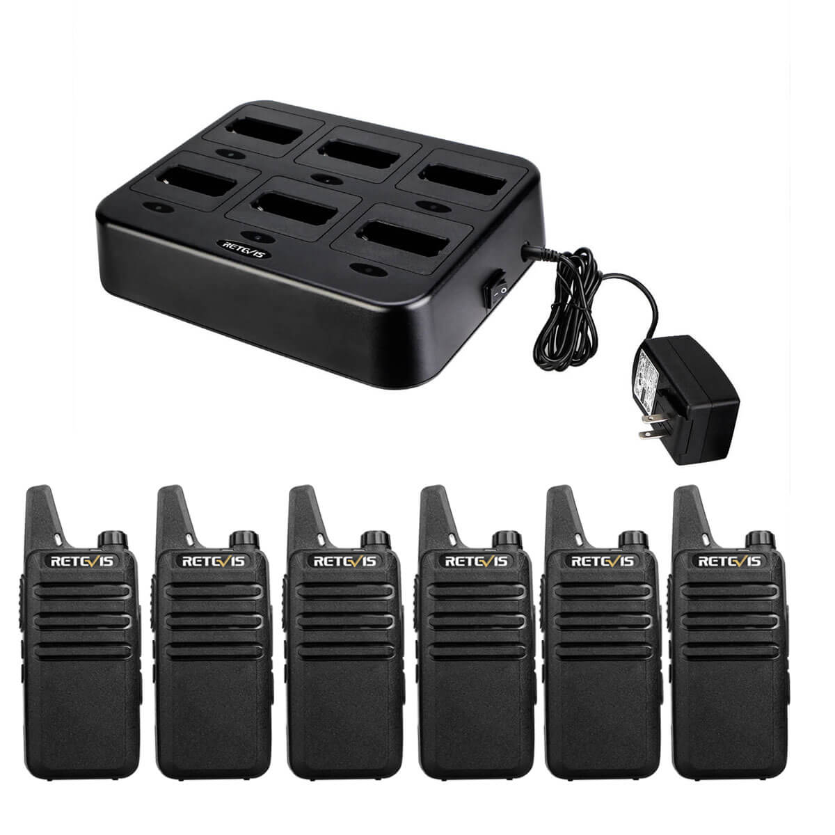 RT22 FRS radio 6pack + RTC22 Six-Way Charger