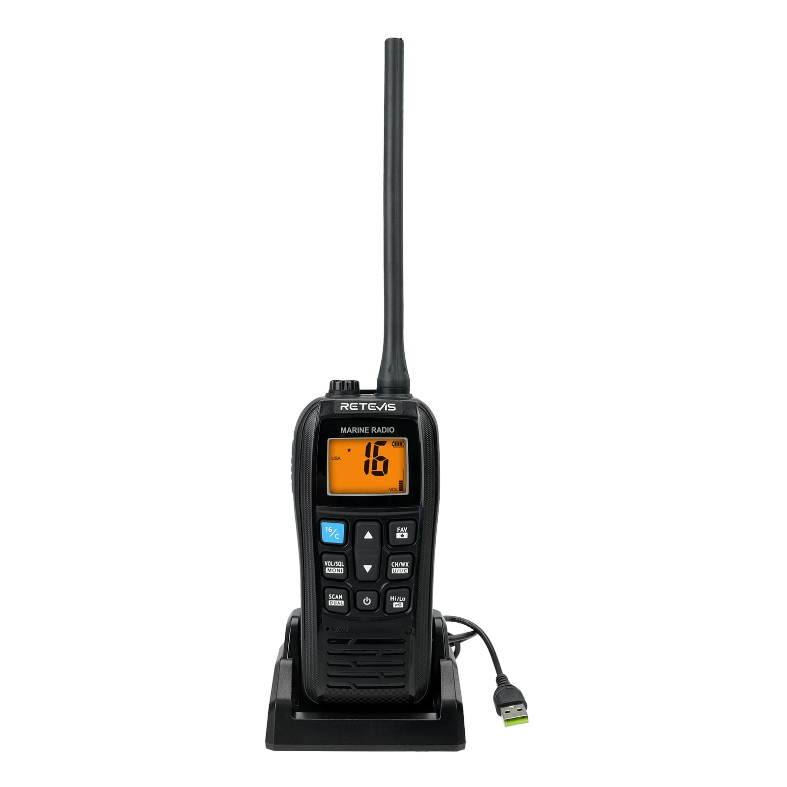 Retevis RM22 6W Handheld Floating VHF Marine Radio With NOAA Weather