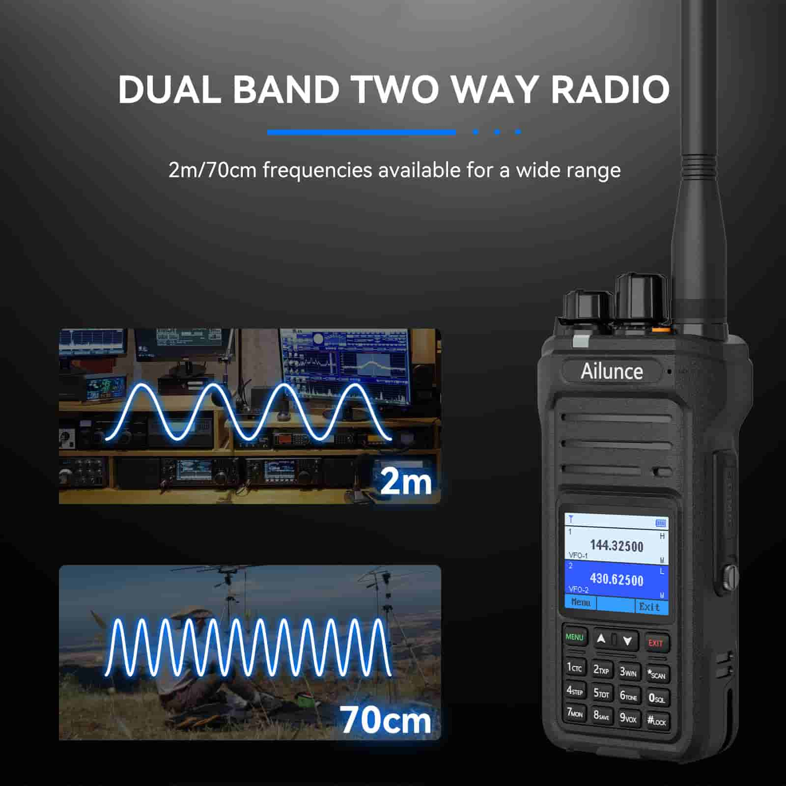 Retevis Ailunce HA1UV IP67 Waterproof  Sub-PTT Dual Band Two Way Radio