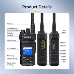 Retevis NR630S Long Range Noise Cancellation Two Way Radio for Business 6Pcs