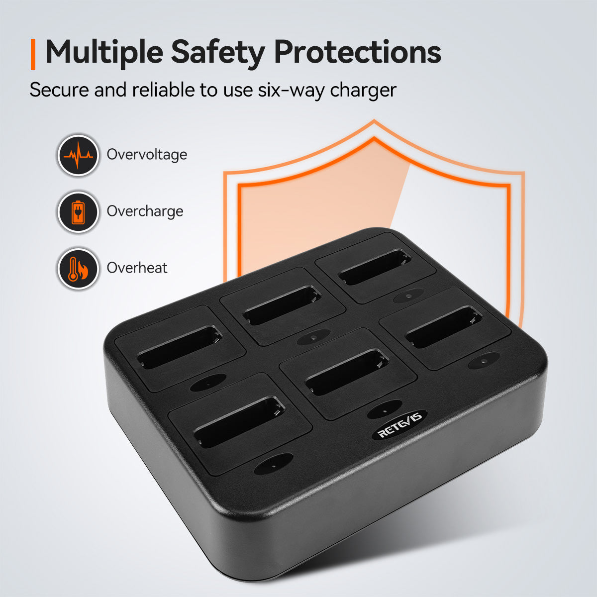 Six Way Charger Multi Unit Charger Station for B3H B3S Walkie Talkie and Battery