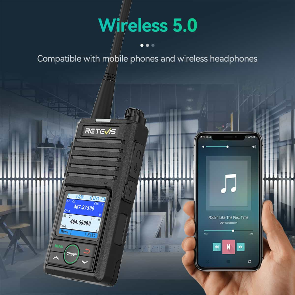 RB58 Two Way Noise Reduction APP Control Bluetooth Radio