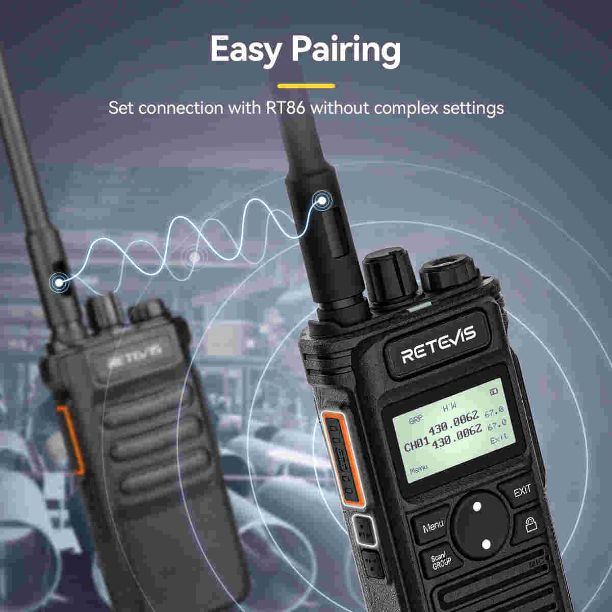 Retevis RT86S High Power UHF Radio with LCD Display Handheld Radio for Business Use