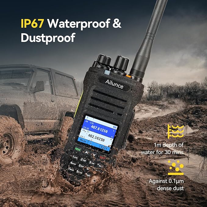 HA1G IP67 Waterproof 220 Customizable Channels GMRS Two Way Radio