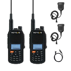 A1 IP67 Waterproof GPS Two Way Radio+IP54 Waterproof Mic 2 Pack+Programming Cable