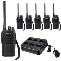 RT21 Robust Durable License Free Business Radio (6 Pack) with Six-Way Charger Kit