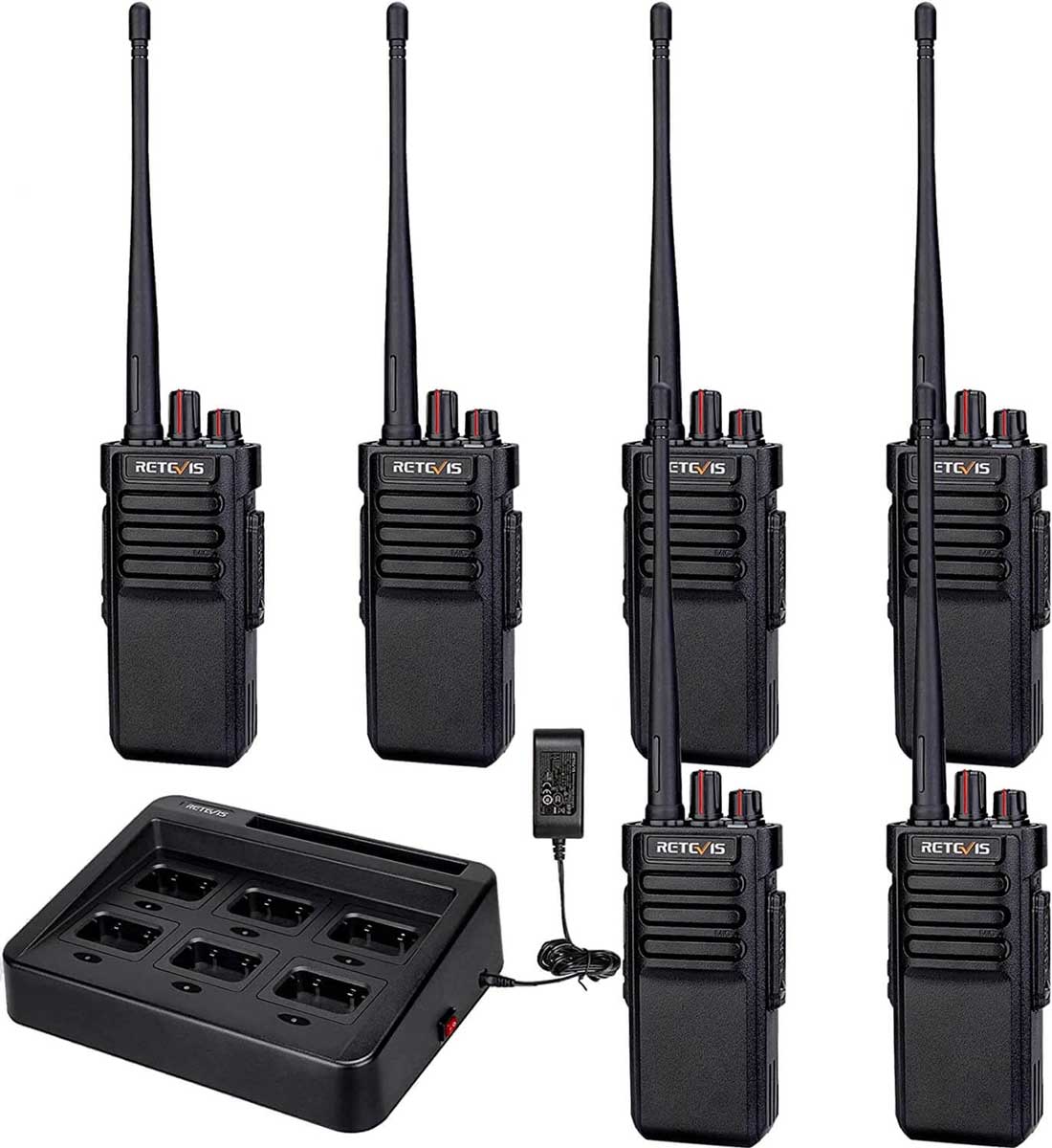 RT29 VHF Waterproof Walkie Talkies (6 Packs) with Multi-Unit Charger