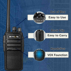 Retevis RT21 3000mAh Rugged FRS Business Radio (6PCS) with Multi Charger