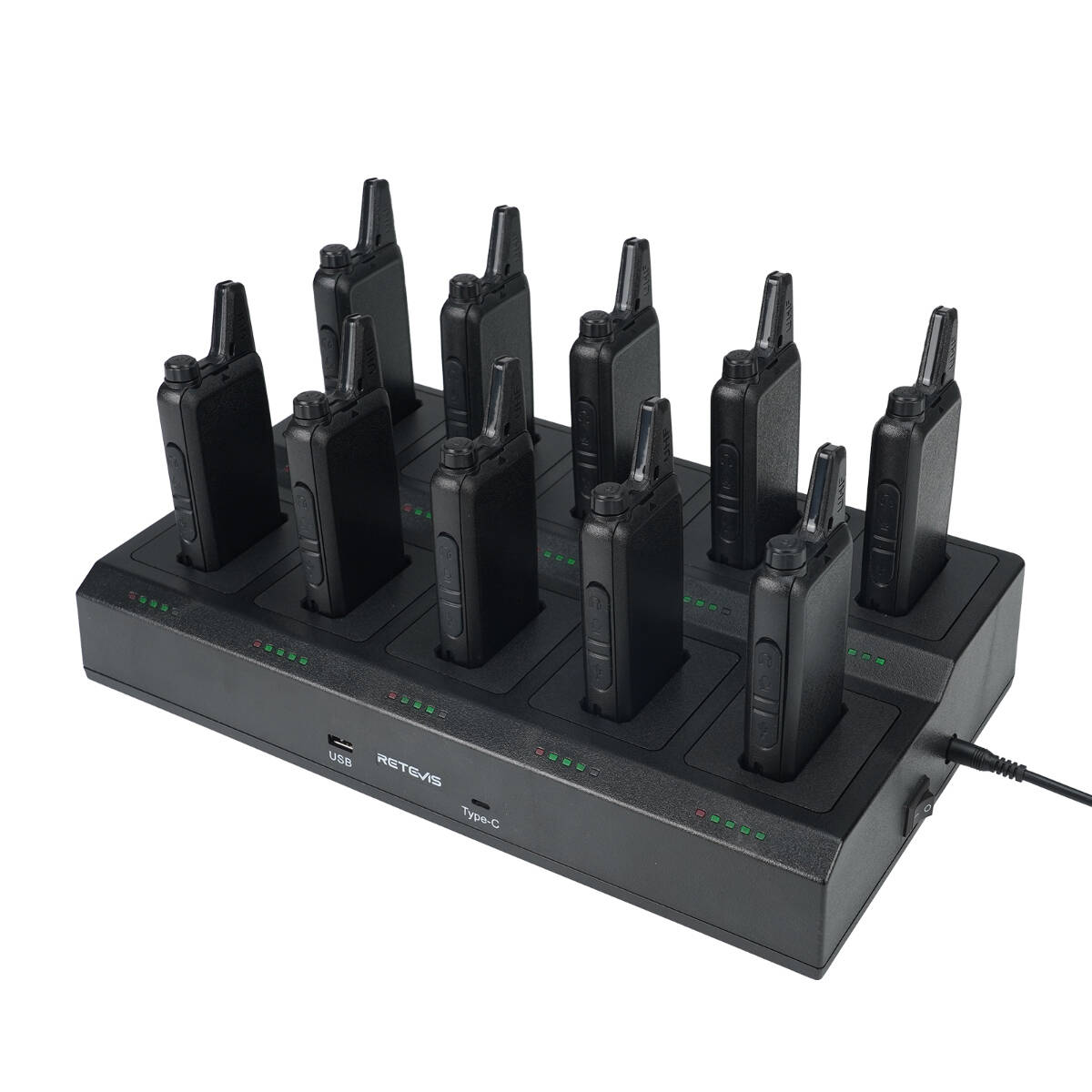 Retevis RT22 Small Business Walkie Talkie 10PCS with 10-Way Charger and Earpieces