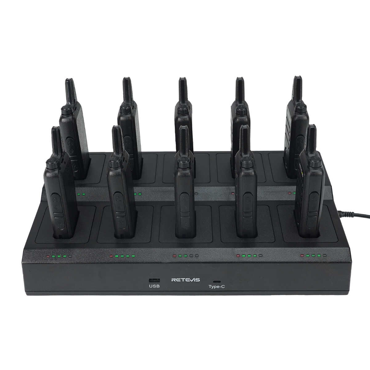 Retevis RT22S 22-Channel Small Portable Radio (10PCS) with 10-Way Charger