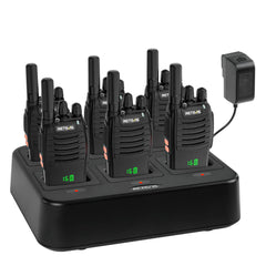 Retevis H777H Rechargeable 2 Way Radios with Hidden Display (6 Pack) and 6-Way Charger