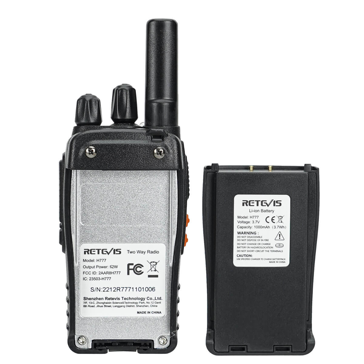 H777 Handheld Rechargeable 2 Way Radios (6 PCS) with Six-Way Charger