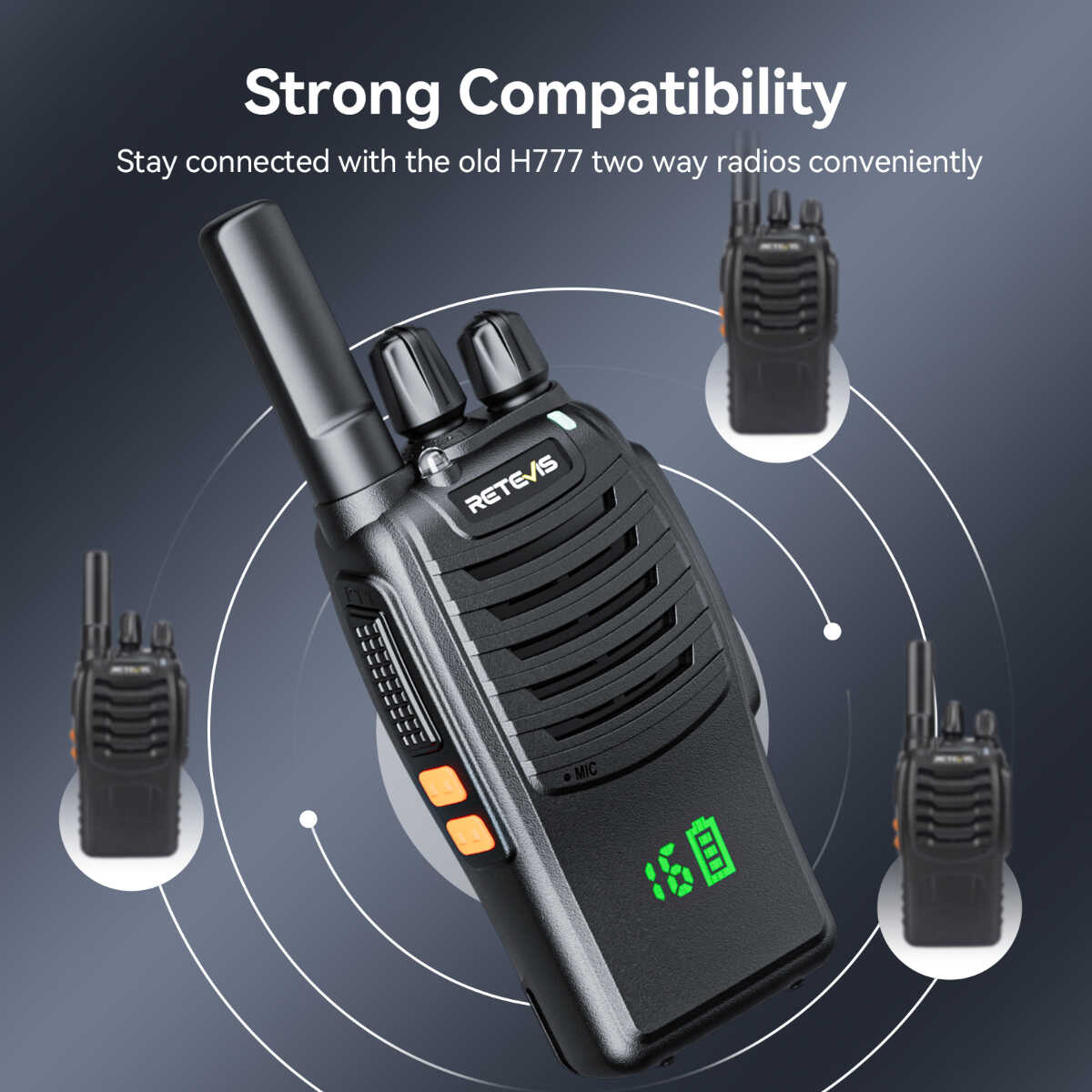 Retevis H777H Hidden Display FRS Walkie Talkie with Earpiece (10 Pack)