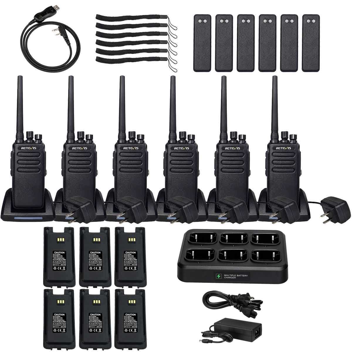 RT81 DMR Radio & 6-Port Charger & Spare Battery & Cable Kit