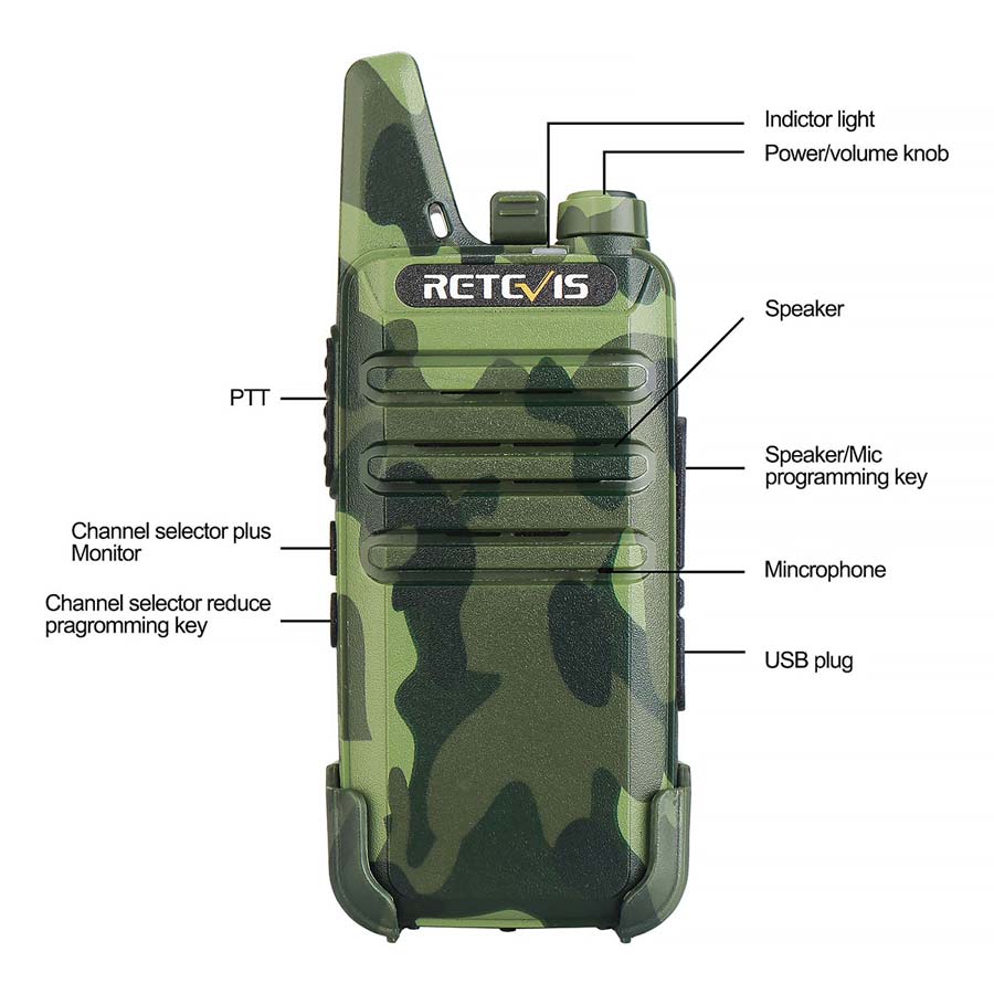 RT22 Camo Mini FRS Two-way Radios