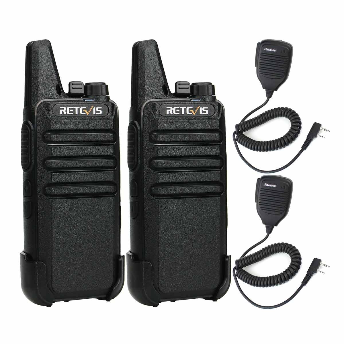 RT22 Ultra-thin License-free Radio with Speaker Mic (2 Pack)