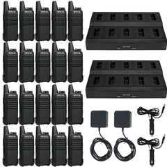 Retevis RT22 FRS Mini 2-Way Radio (20 Pack) with 10-Way Charger (2 Pack)