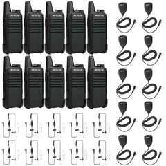 Retevis RT22 Lightweight 2 Way Radios for Business with Mic and Earpiece 10Pack