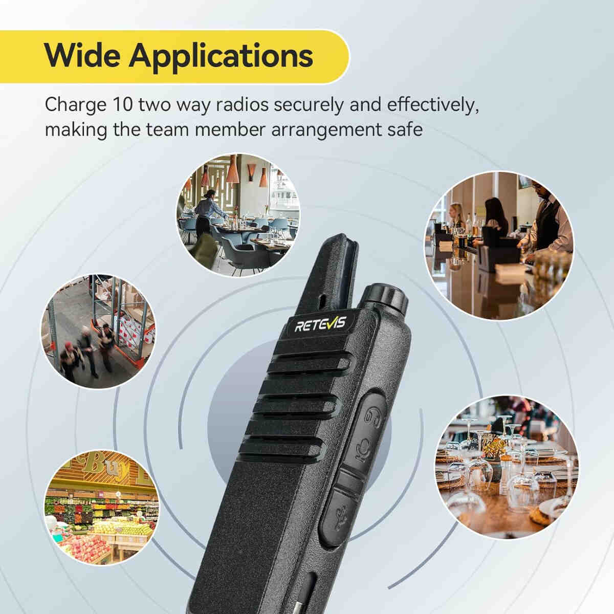 Retevis RT22 FRS Mini 2-Way Radio (20 Pack) with 10-Way Charger (2 Pack)