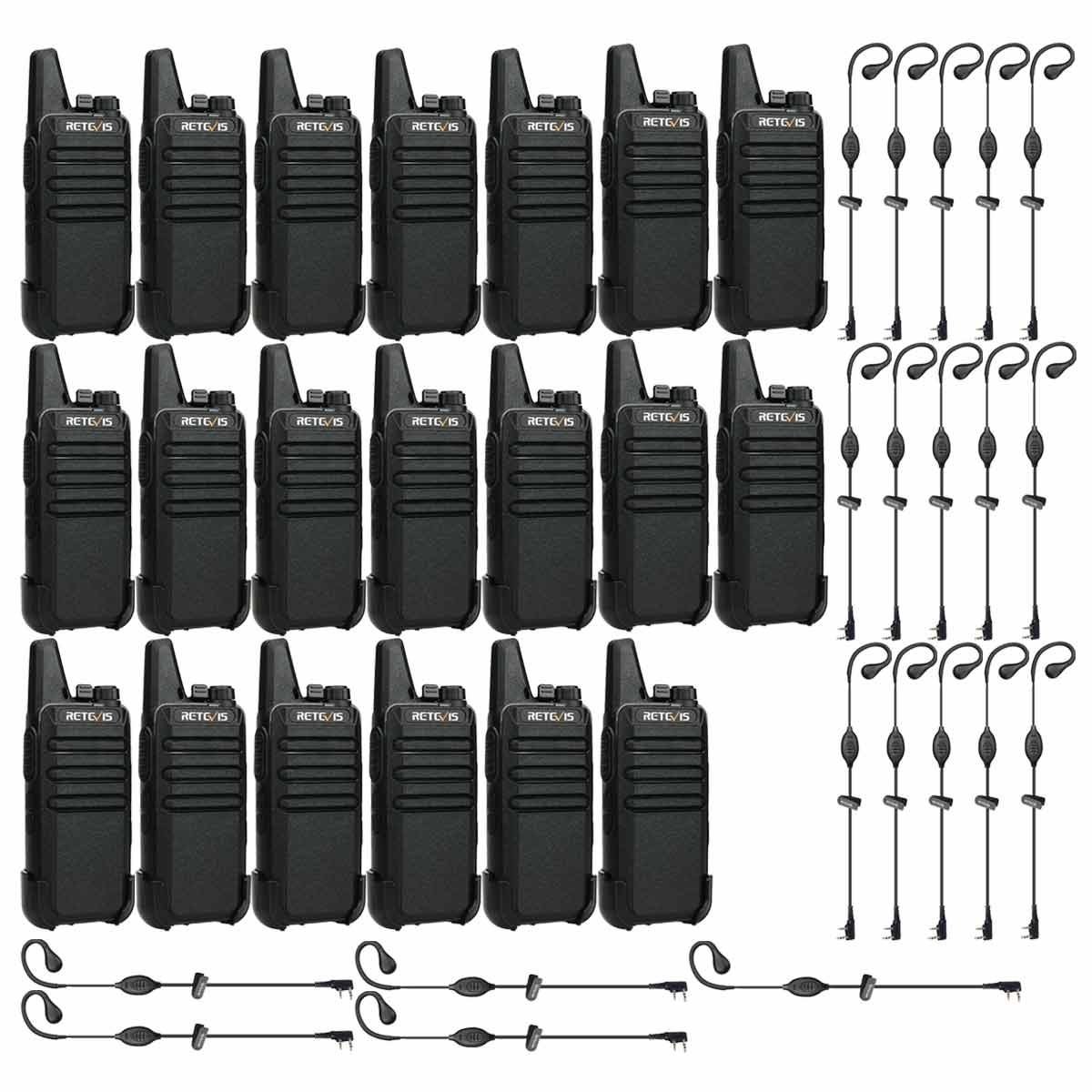 RT22 Small Business Radios with Earpiece Kit (20 Pack)