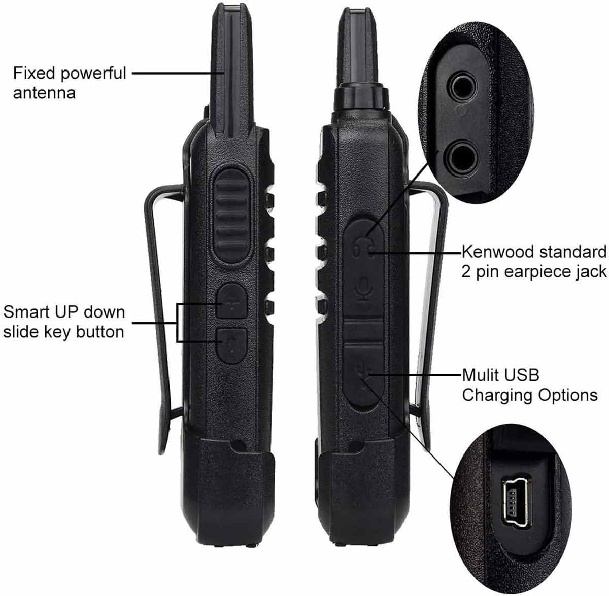 RT22 Two Way Radio Long Range Rechargeable (4 Pack)