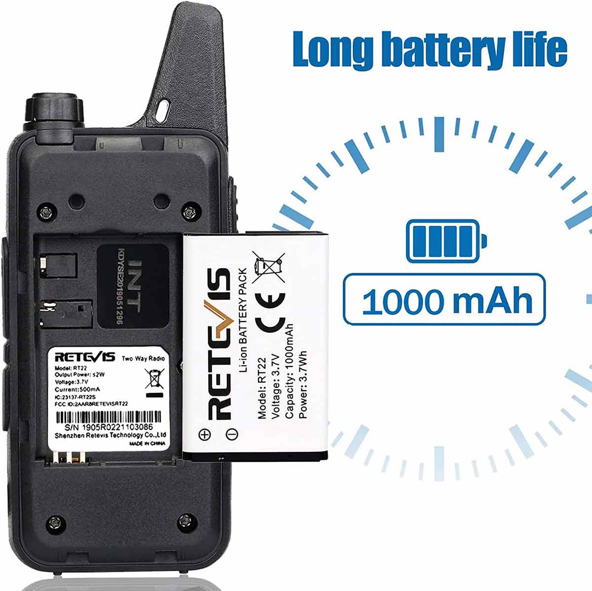 RT22 FRS Radio 4 Pack and RTC501 Five-Way Charger