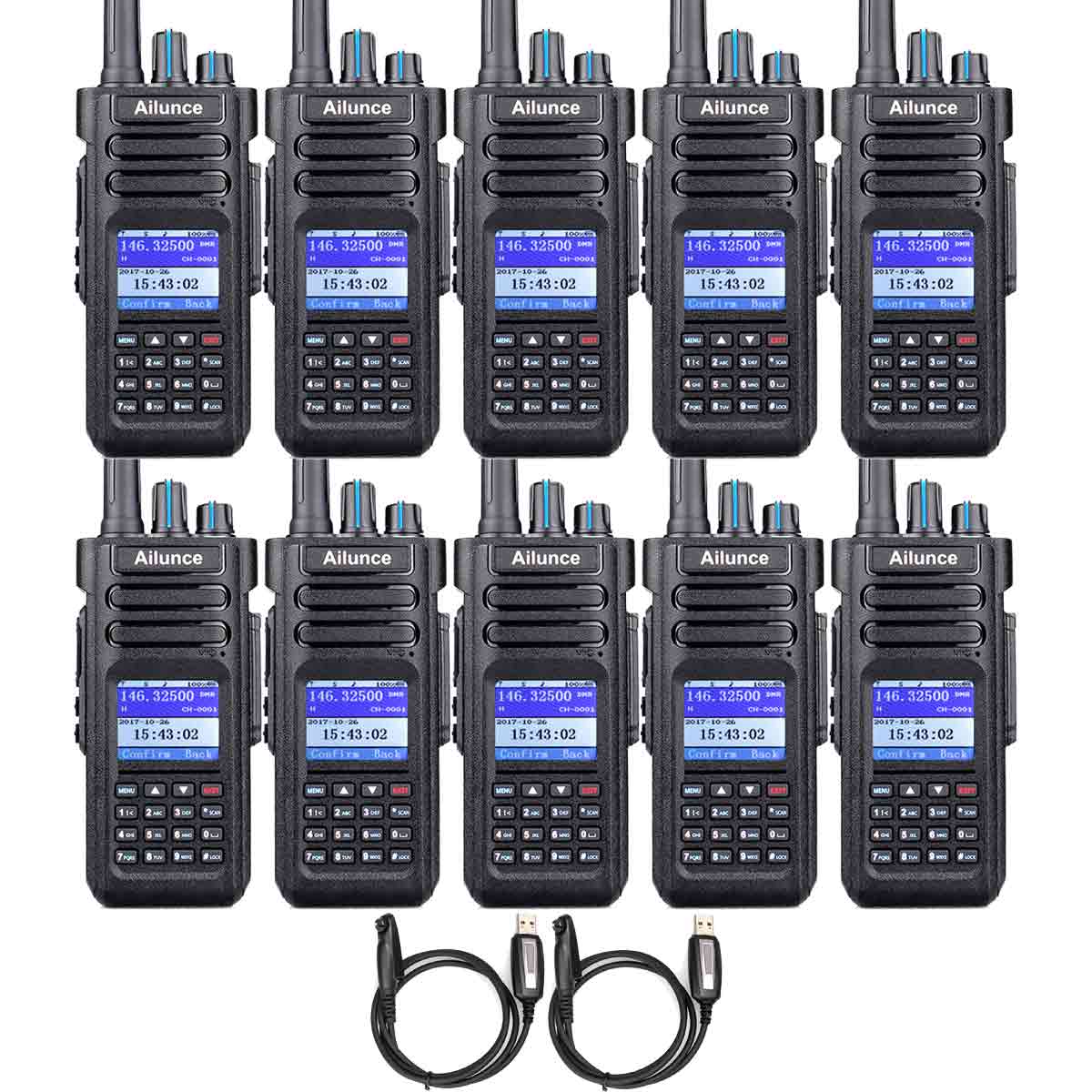 HD1 10W IP67 FPP DMR Ham Radio (10 Pack)