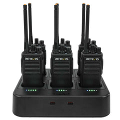 Retevis RT17 Long-Distance FRS Two Way Radio (6PCS) with Six-Way Charger