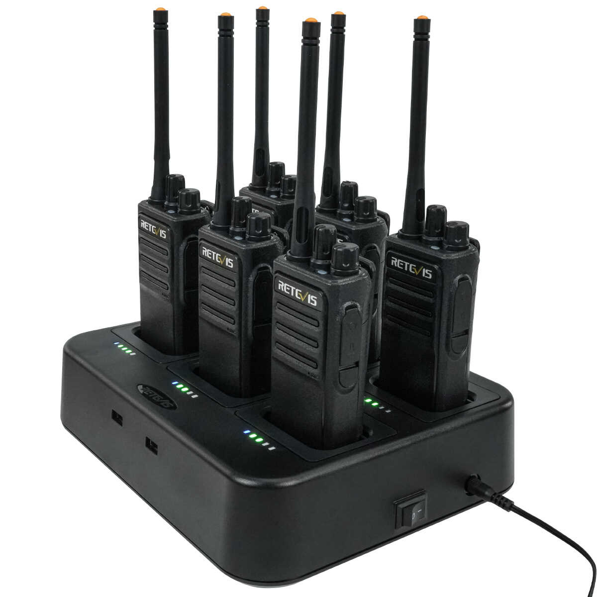 Retevis RT17 Long-Distance FRS Two Way Radio (6PCS) with Six-Way Charger