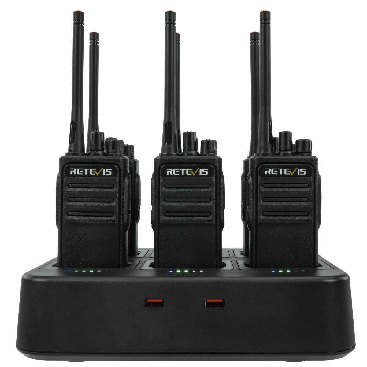 Retevis RT17 Long-Distance FRS Two Way Radio (6PCS) with Six-Way Charger