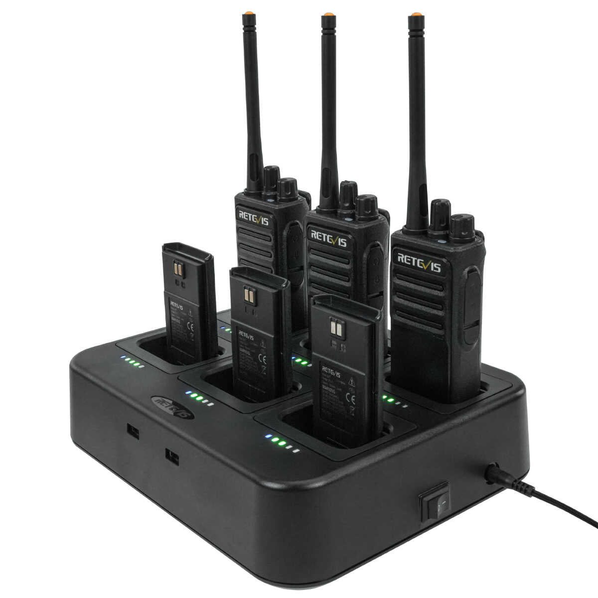 Retevis RT17 Long-Distance FRS Two Way Radio (6PCS) with Six-Way Charger