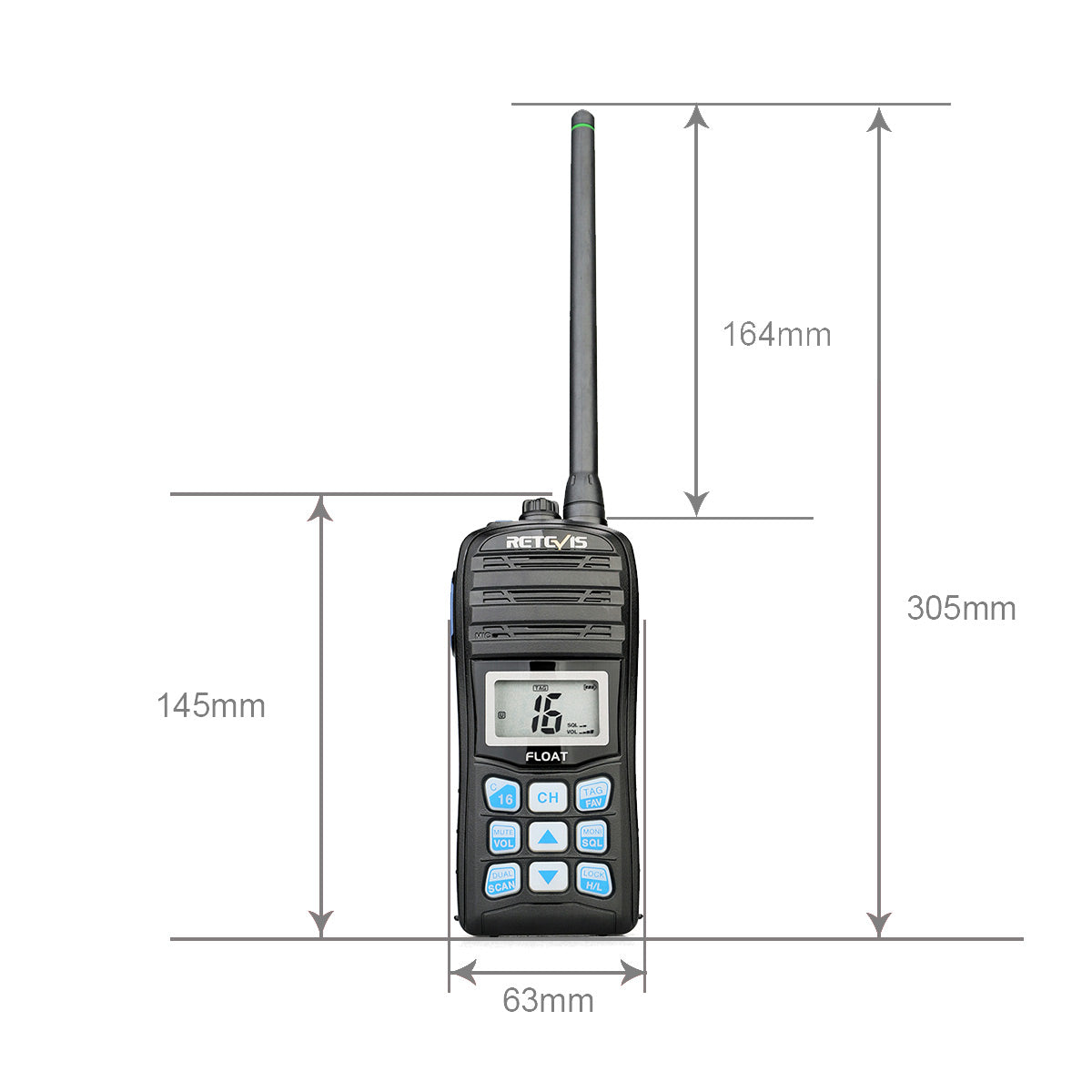 RT55 5W Floating VHF Marine Radio (10 Pack)