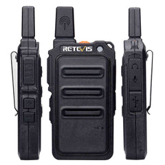 RT19 FRS Portable Mini Radio with Earpieces and 5-Port Charger