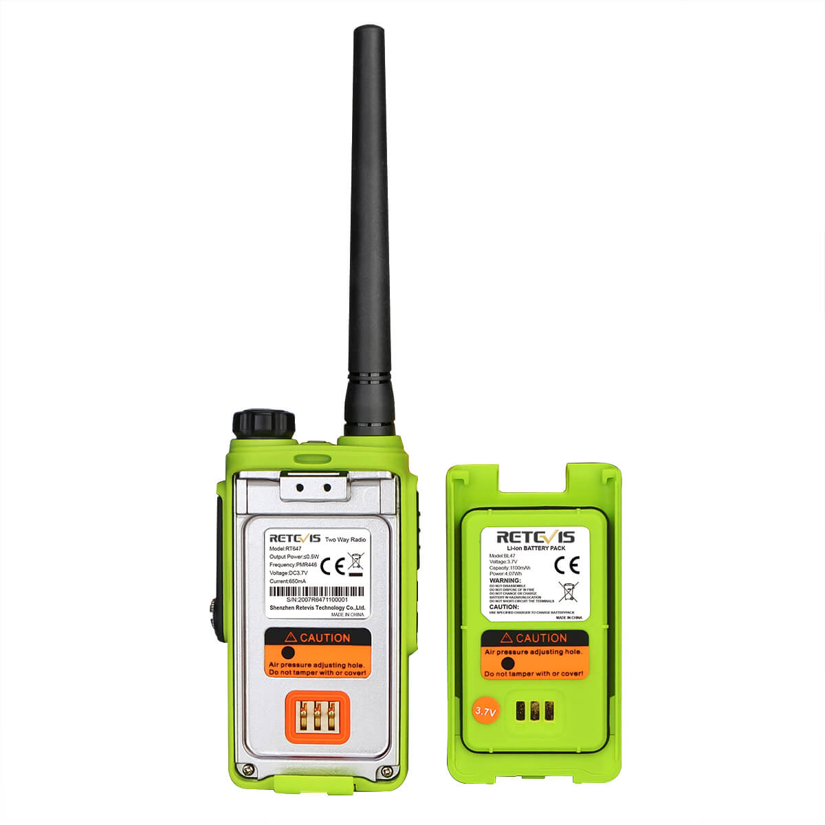 RT47 Waterproof Rugged License-Free Two-Way Radio Green Color