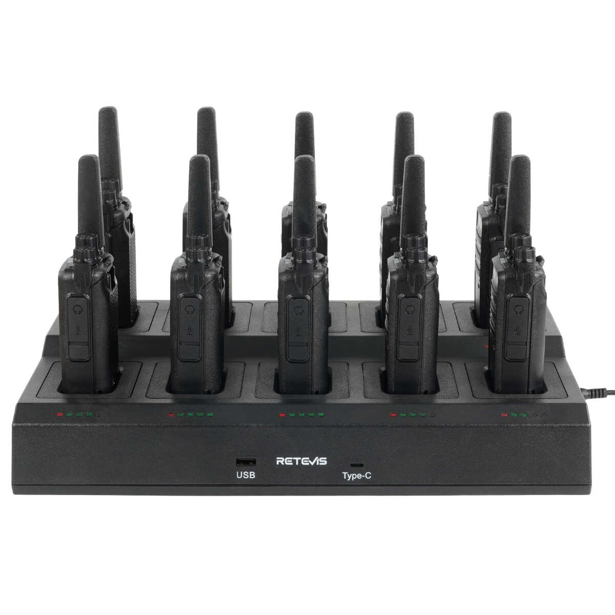 Retevis RT68 License Free Rugged 2 Way Radios (10PCS) with 10-Way Charger