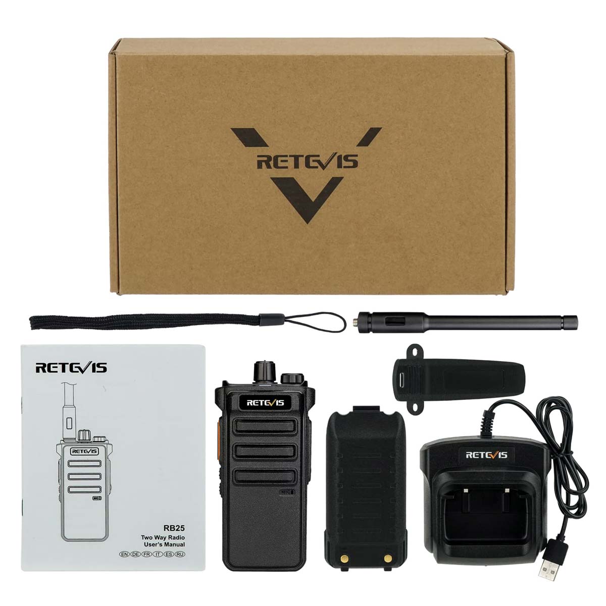 RB25 Long-range UHF Digital USB Charger Two way Radio