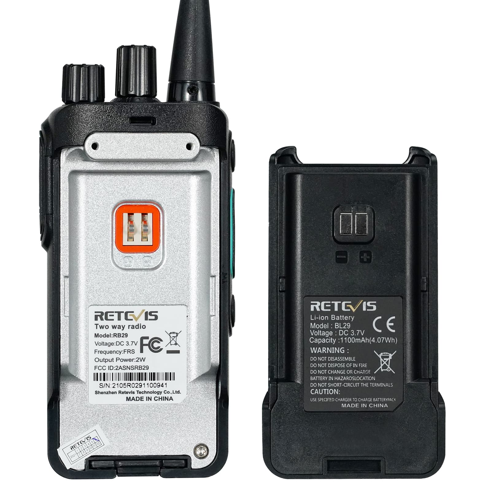 Retevis RB29 Easy-Paring License-Free FRS Two Way Radio(2 PCS)