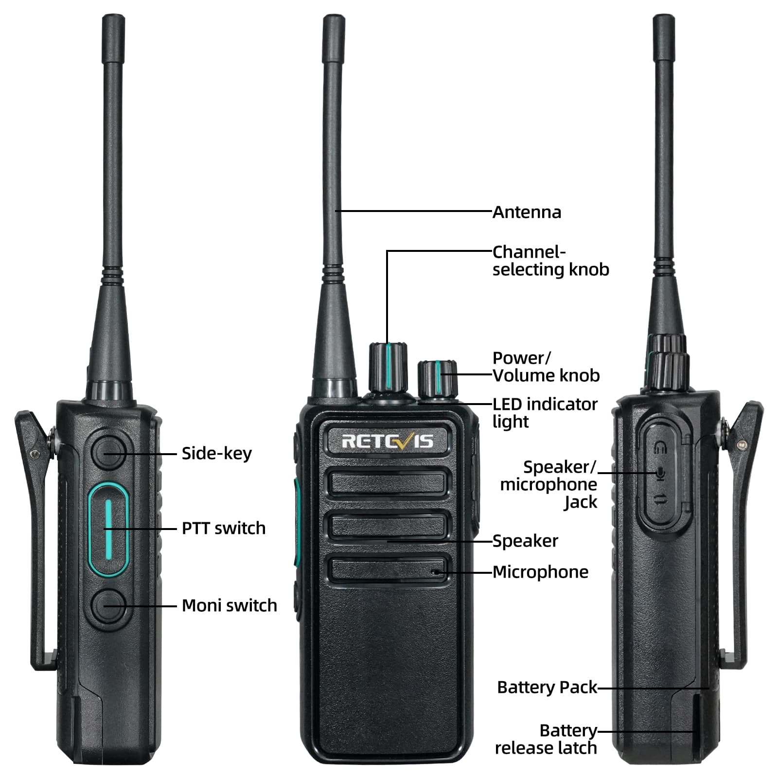 Retevis RB29 License Free Heavy Duty Walkie Talkie for Business 10Pack