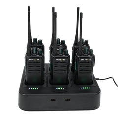 Retevis RB29 FRS Heavy Duty Two Way Radios (6PCS) with Six-Way Charger