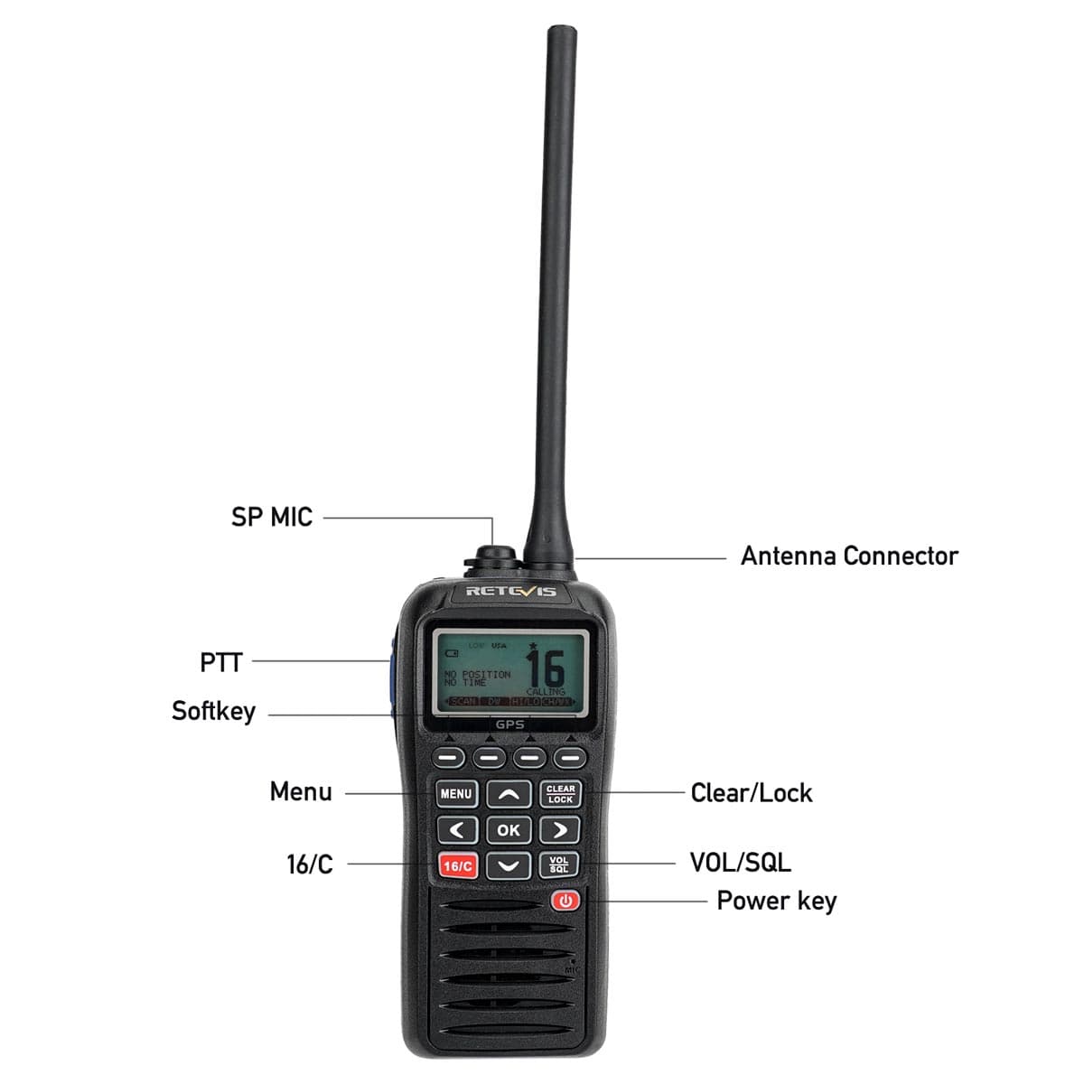 RM40 GPS DSC VHF Marine Radio (10 Pack)