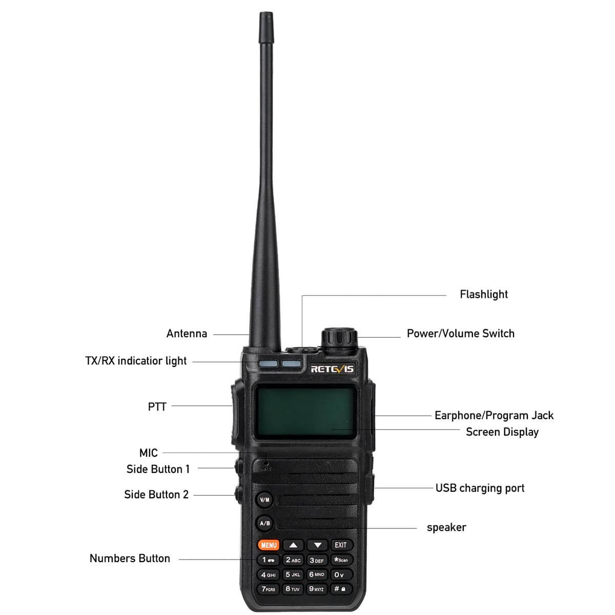 RA685 128-Channel Dual Band Handheld Ham Radio