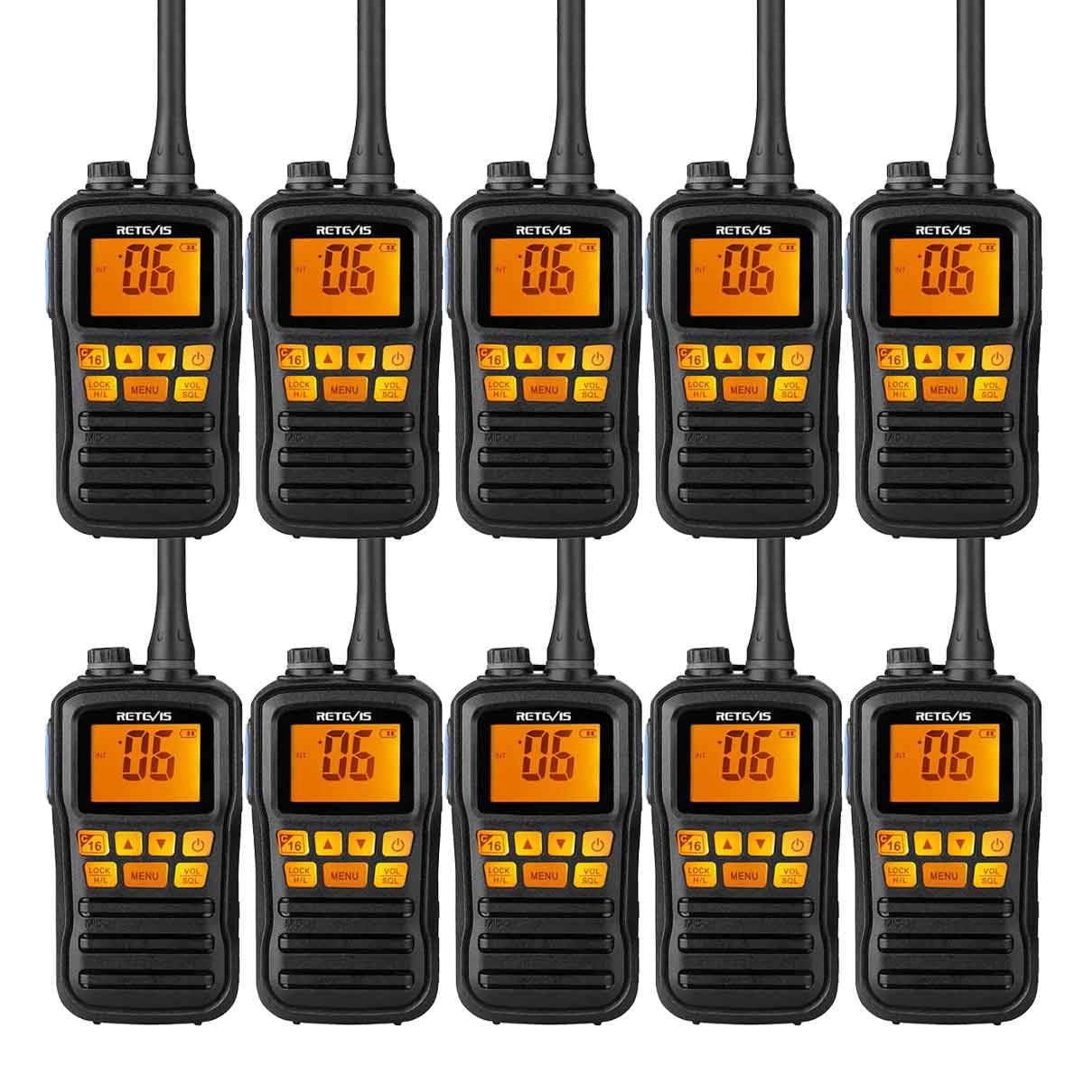 RM01 Mini Floating VHF Marine Radio (10 Pack)