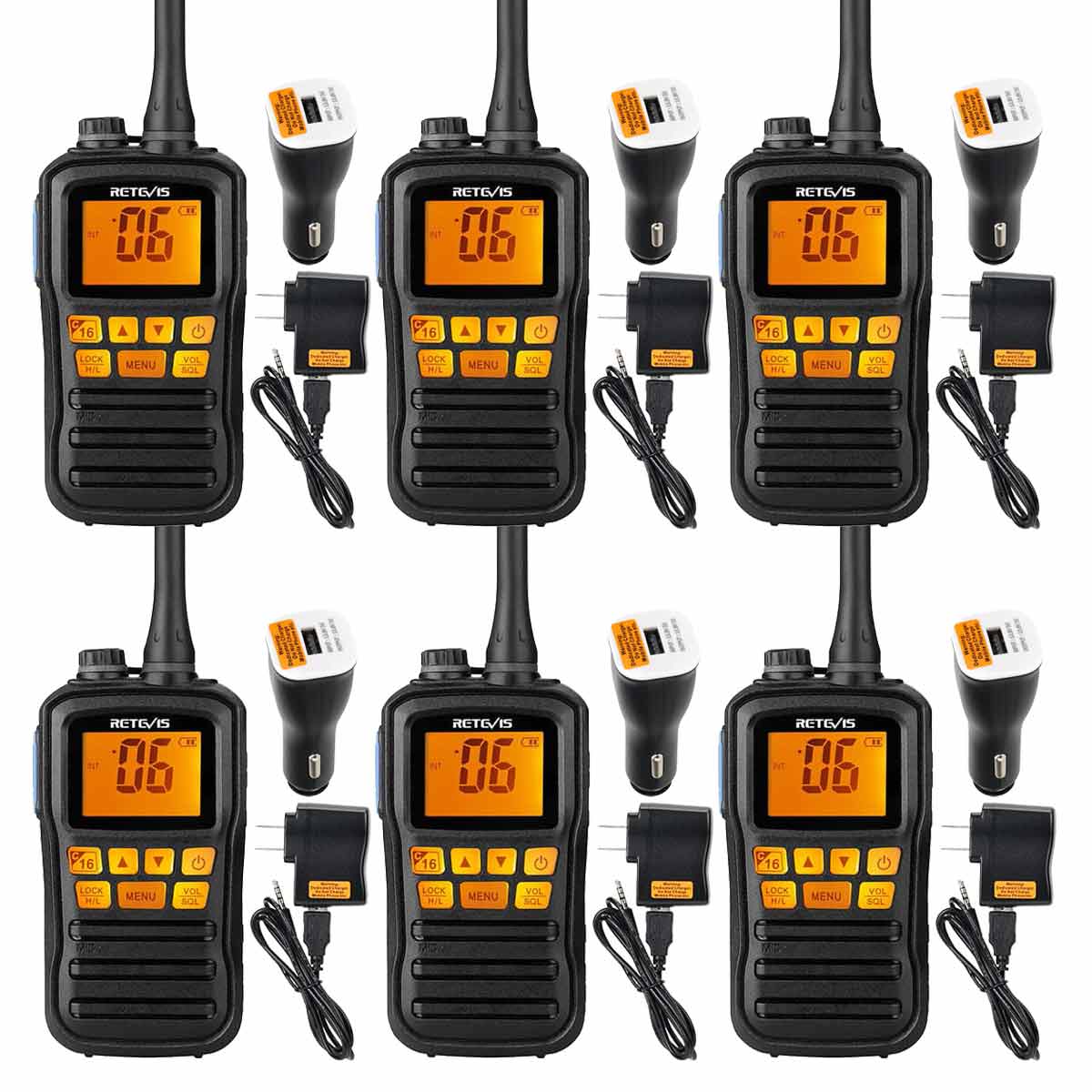 RM01 Floating Marine VHF radio (6 Pack)